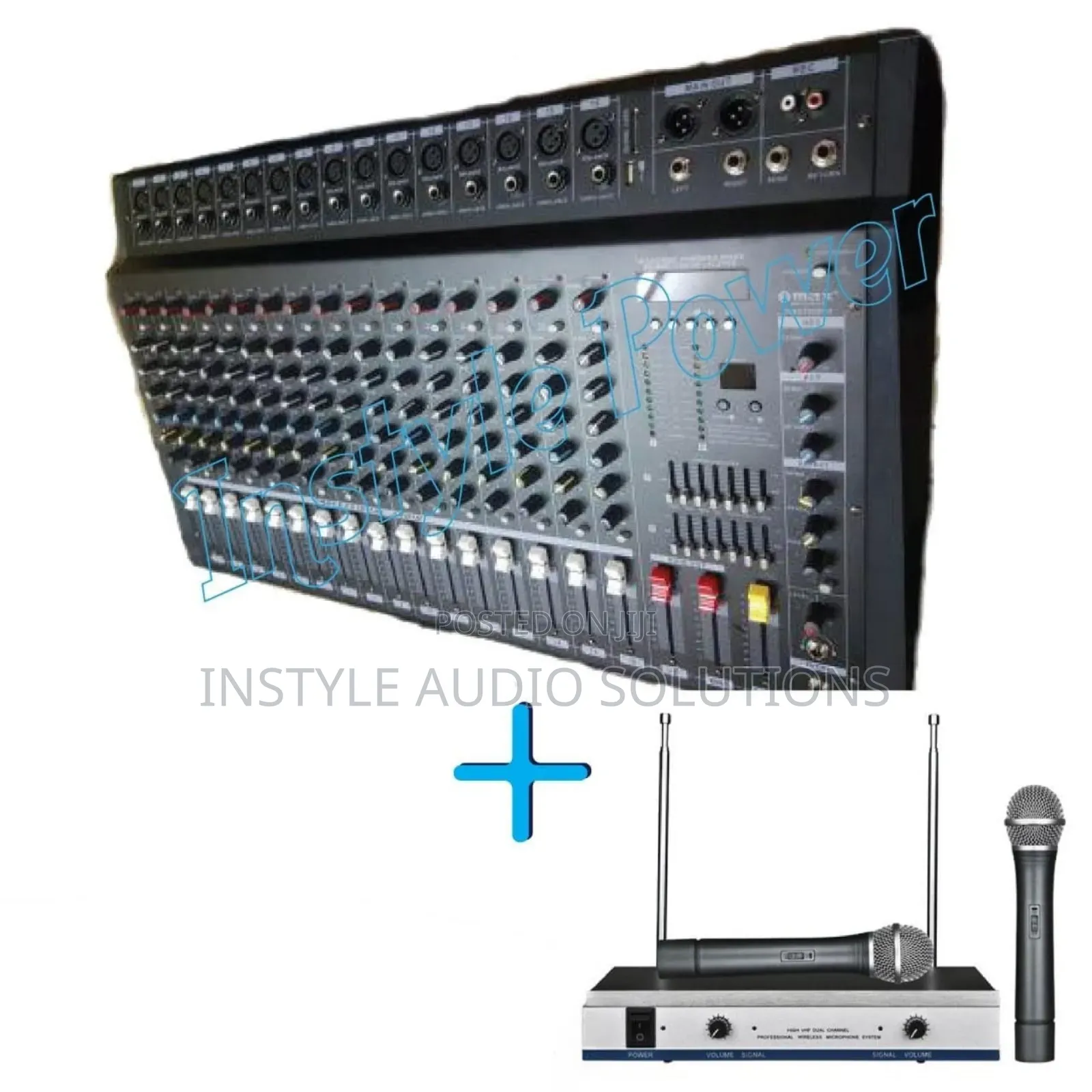 16 Channels Max Powered Mixer Usb 1500w - Dual Wireless Microphone