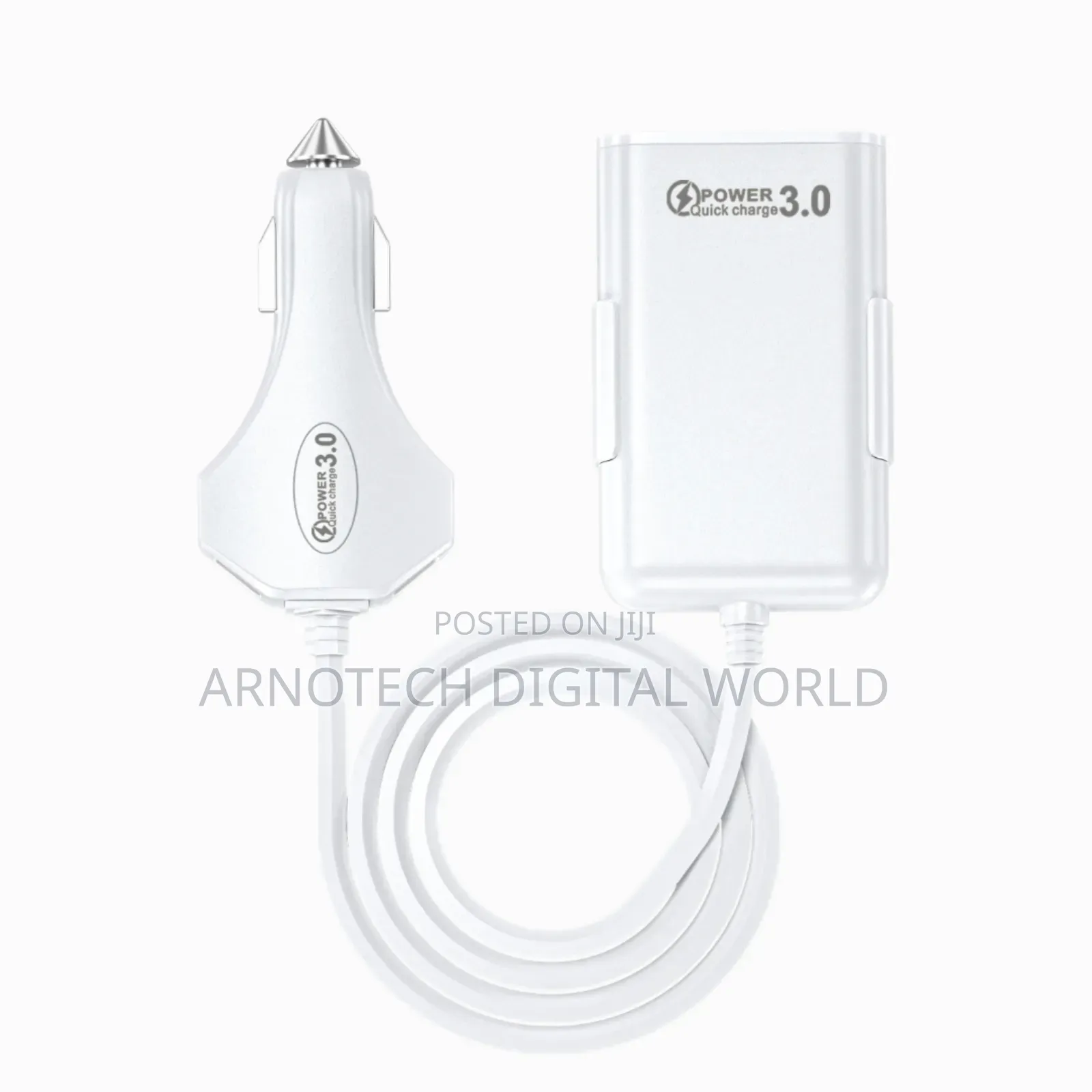 Multi Usb Port Backseat Clip Car Charger Extension Cord Long Cable