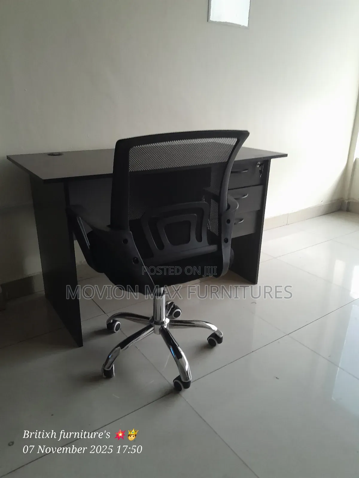 Grey Desk With Chair