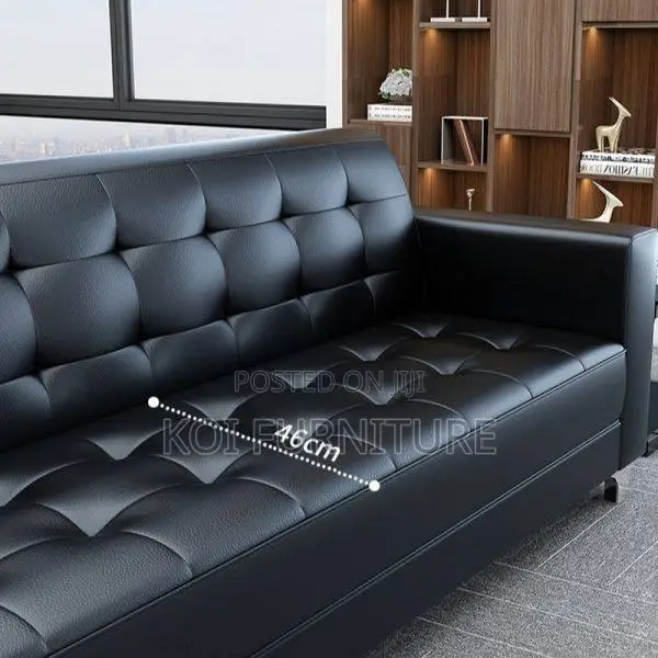 Office Sofa : 3 Seater Leather Office Sofa