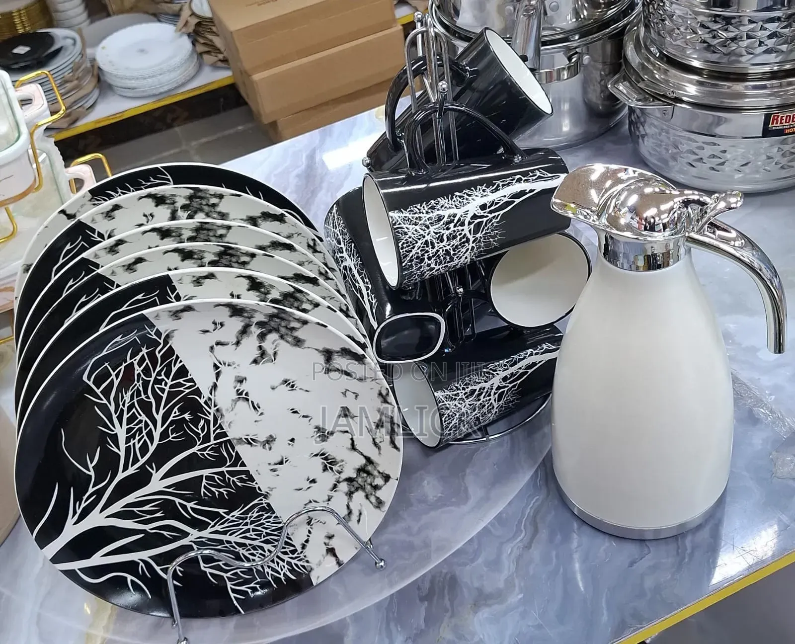 13pcs Dinner Set With Plates, Mugs Flask –Pt