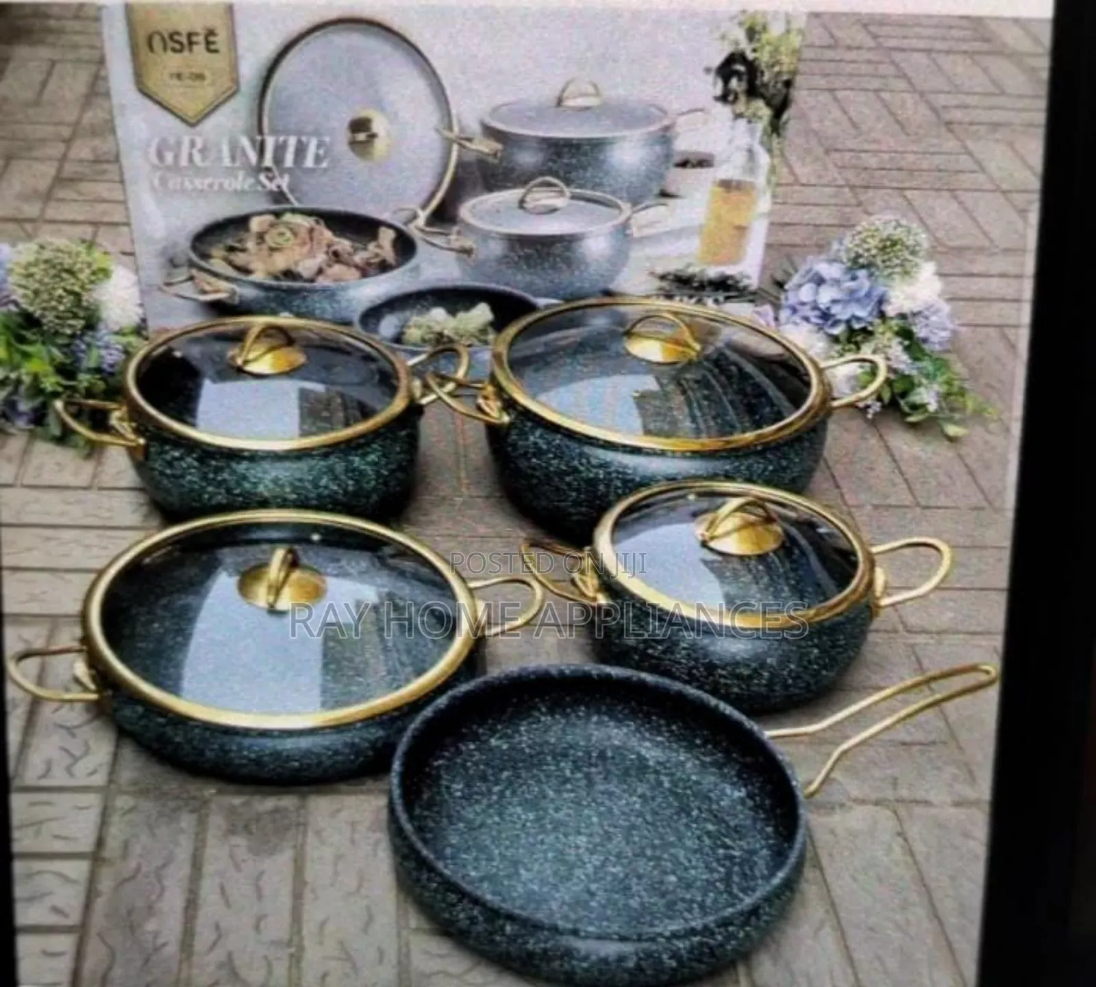 Granite Coating Kitchen Cookware Set 9 Pieces