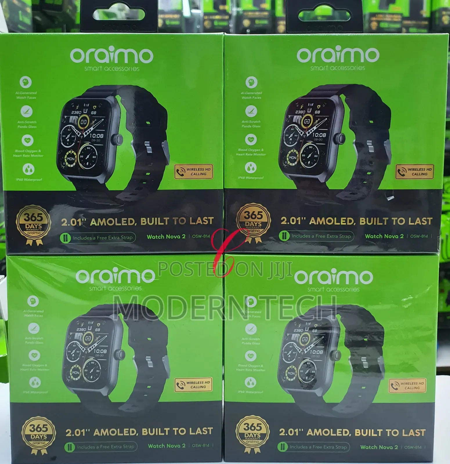 Oraimo Watch Nova 2 – Big 2.01" Amoled 20-Day Battery Ip68 Waterproof