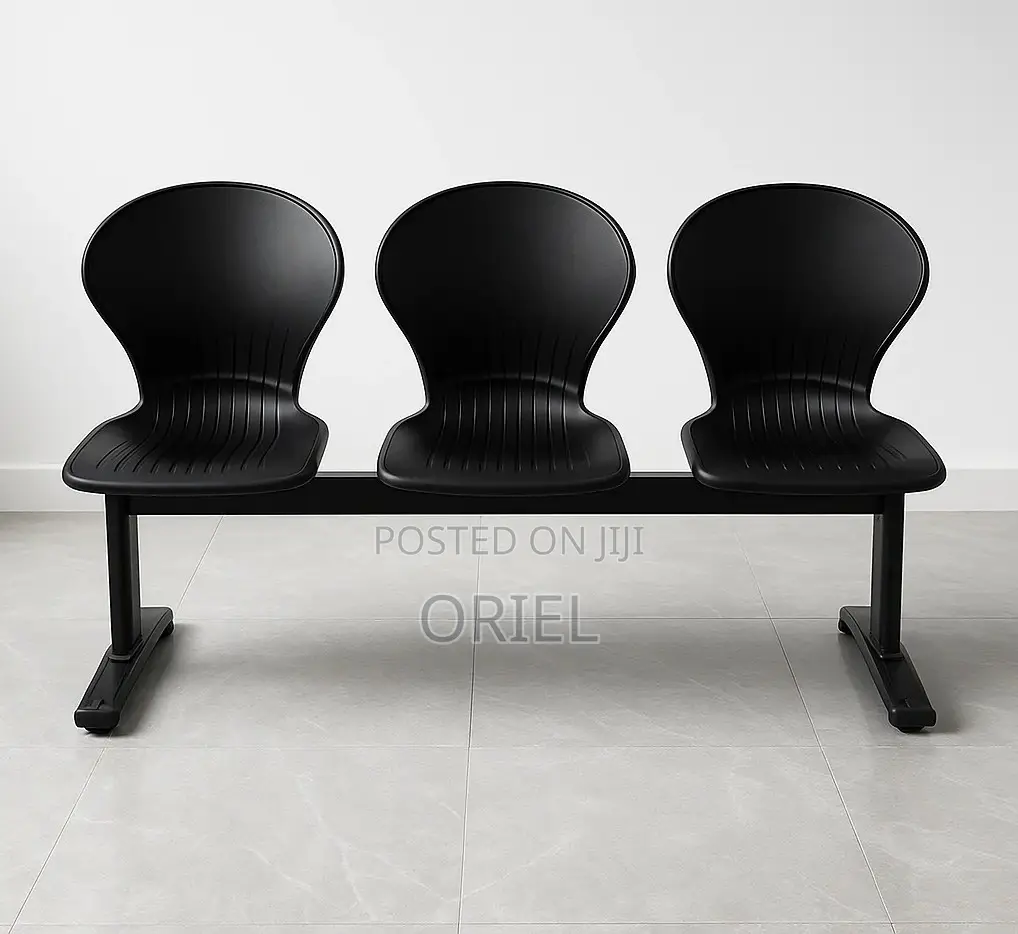 Office Bench : 3-Seater Plastic Modern Waiting Bench