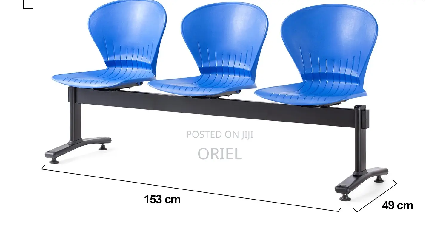 Office Bench : 3-Seater Plastic Modern Waiting Bench