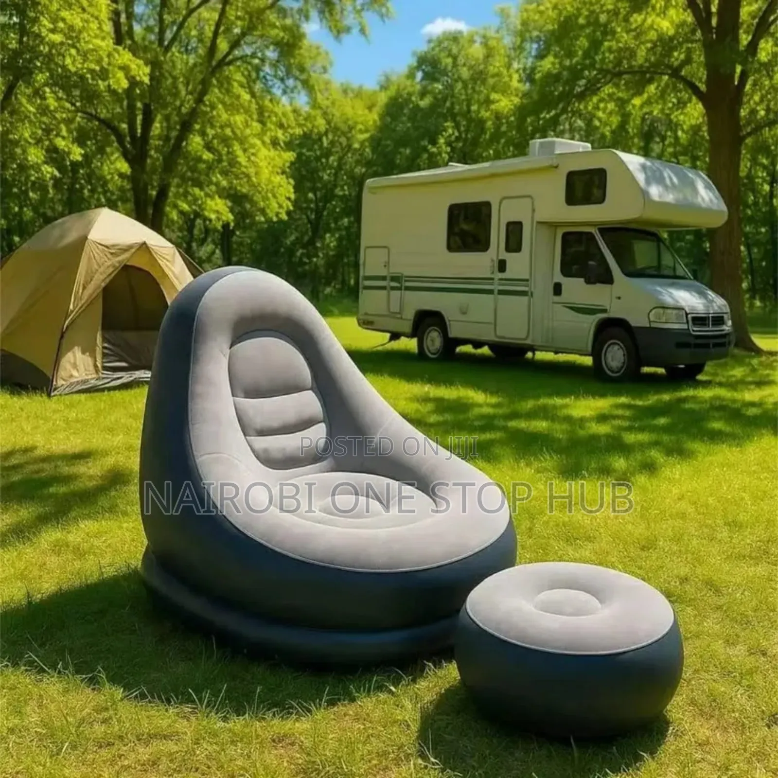 Inflatable Portable Comfort Chair With Footrest