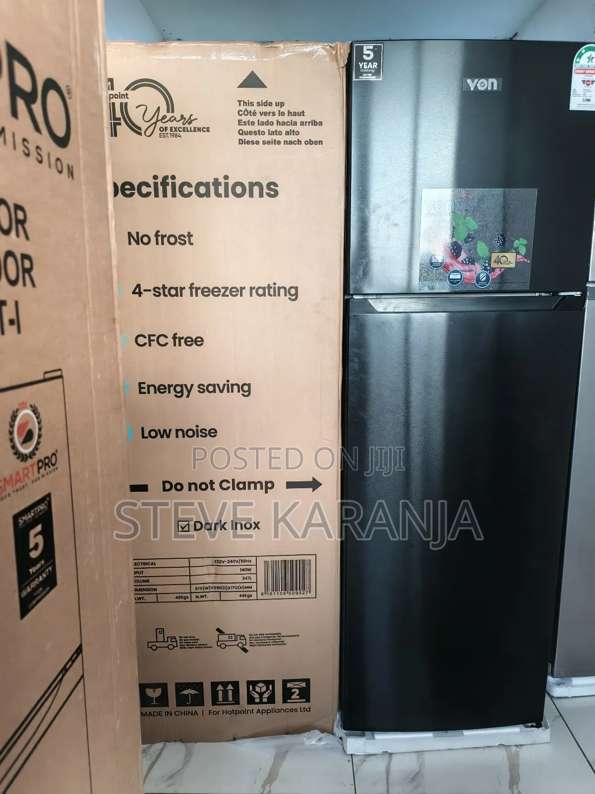 Von 334l Double Door Fridge No Frost Fridge