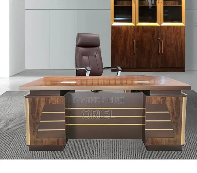 Office Desk : 1400mm Mahogany Executive Office Desk