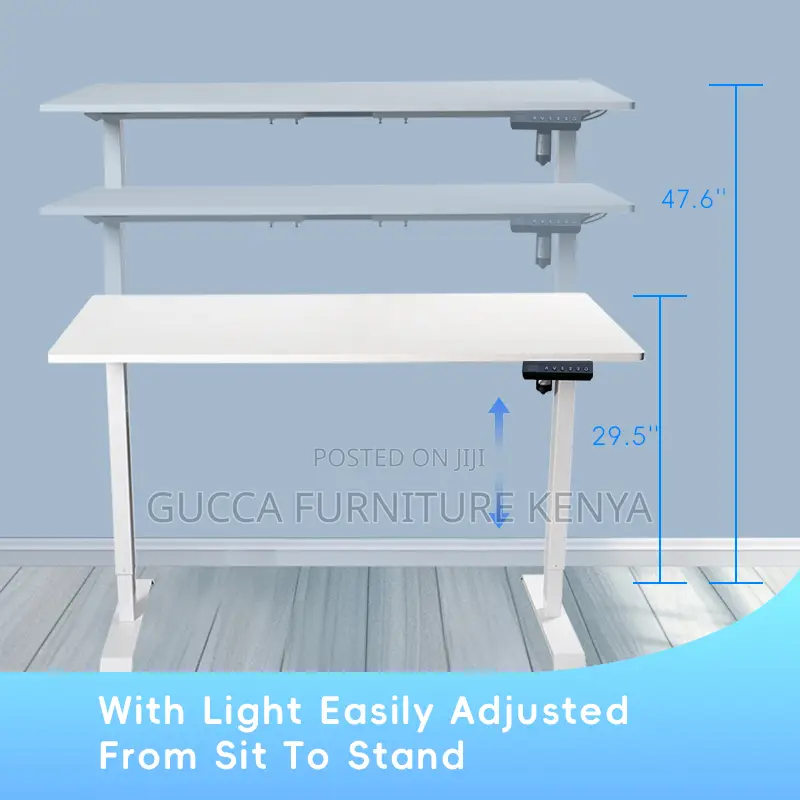 White Electric Height Adjustable Standing Desk