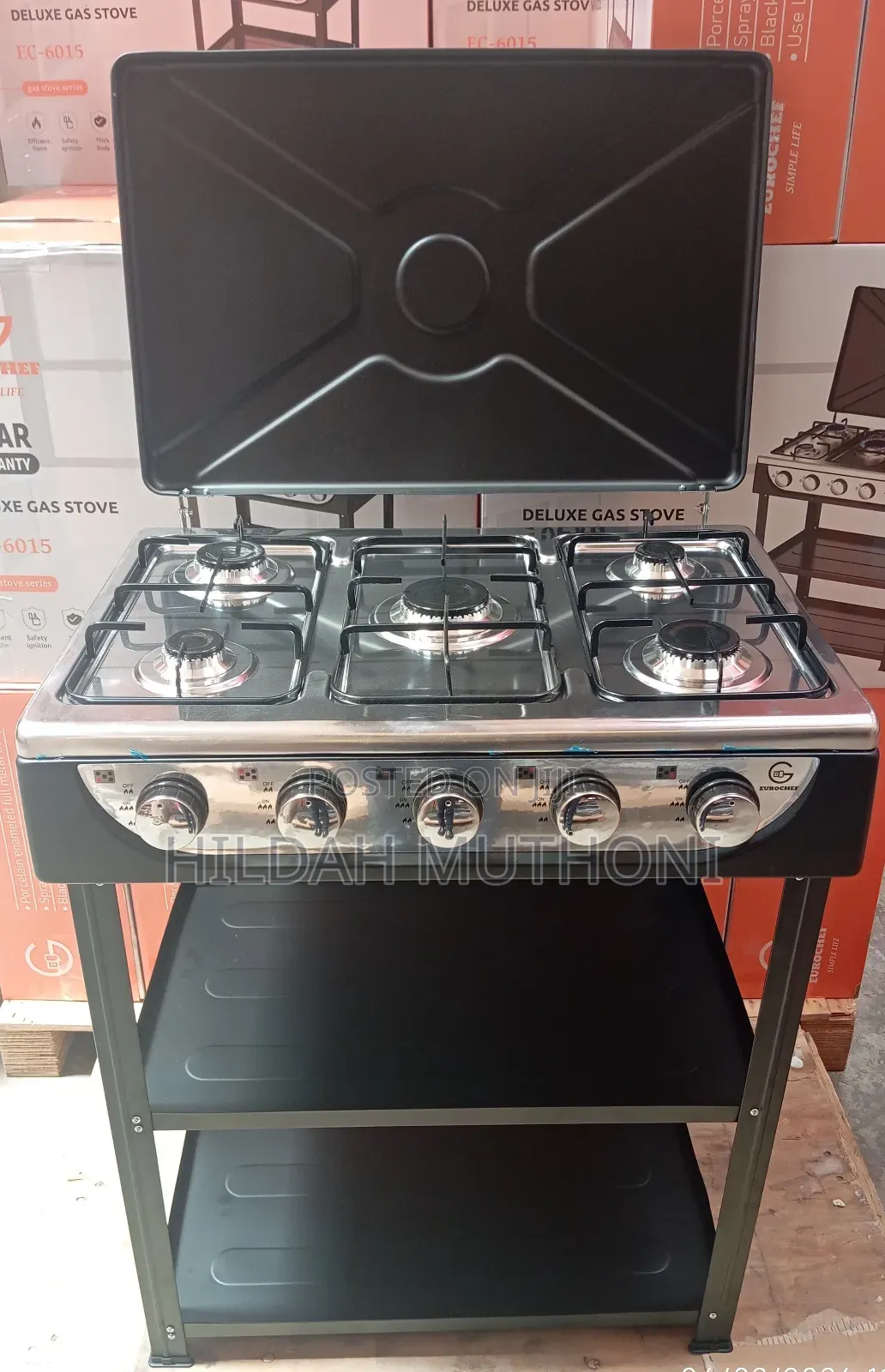 Eurochef 5 Burner Standing Cooker With Shelves