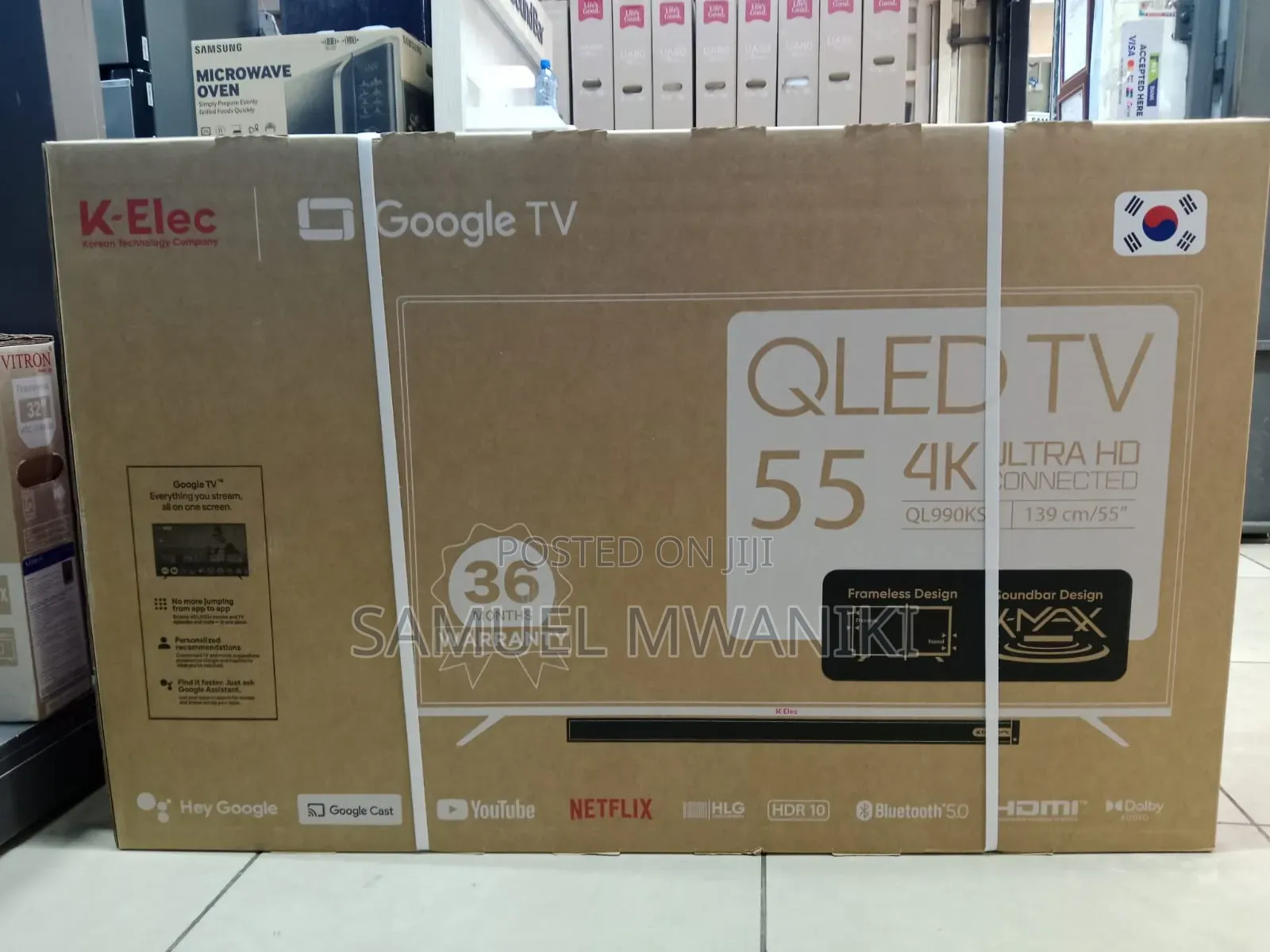K-Elec 55" Qled Google Smart Tv Uhd With Inbuilt Soundbar New Model