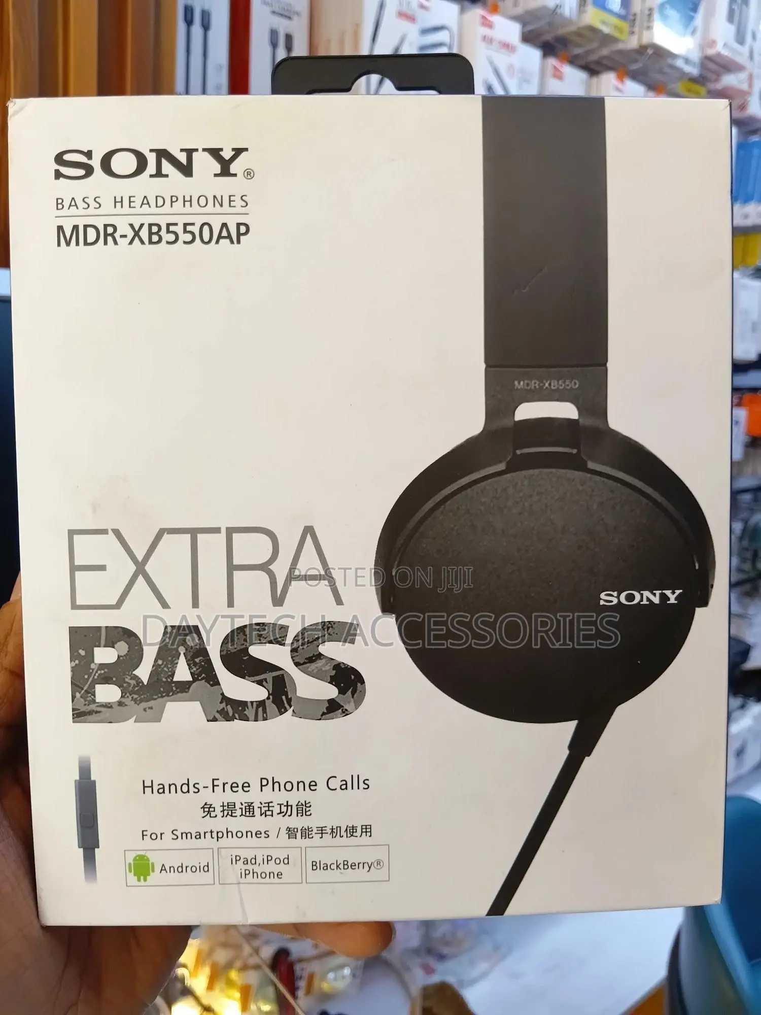Sony Extra Bass MDR-Xb550ap on-Ear Headphones With Mic (Black)