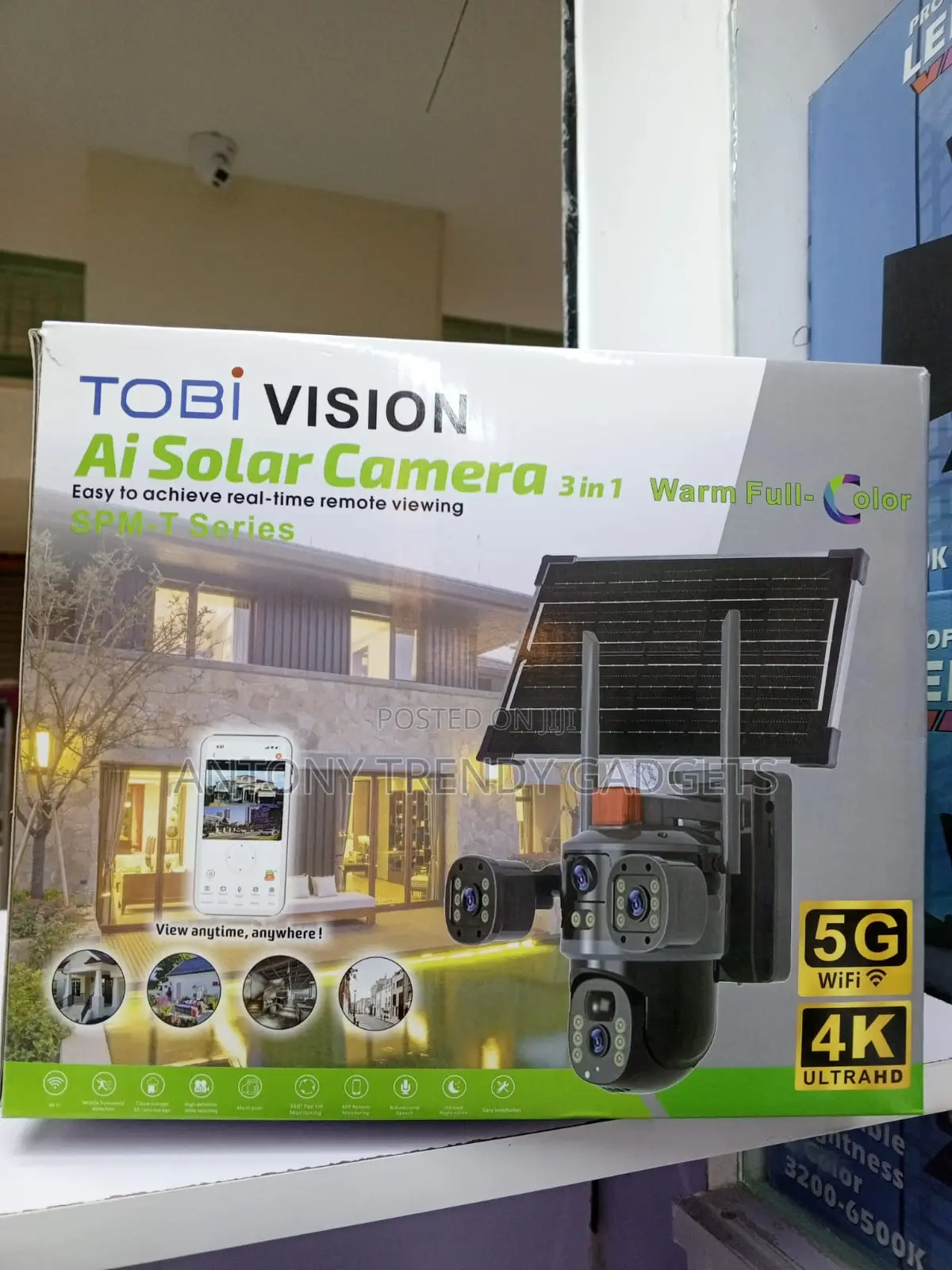 Tobi Vision Ai Solar Camera 3 In 1 Intelligent Solar Energy Alert Ptz