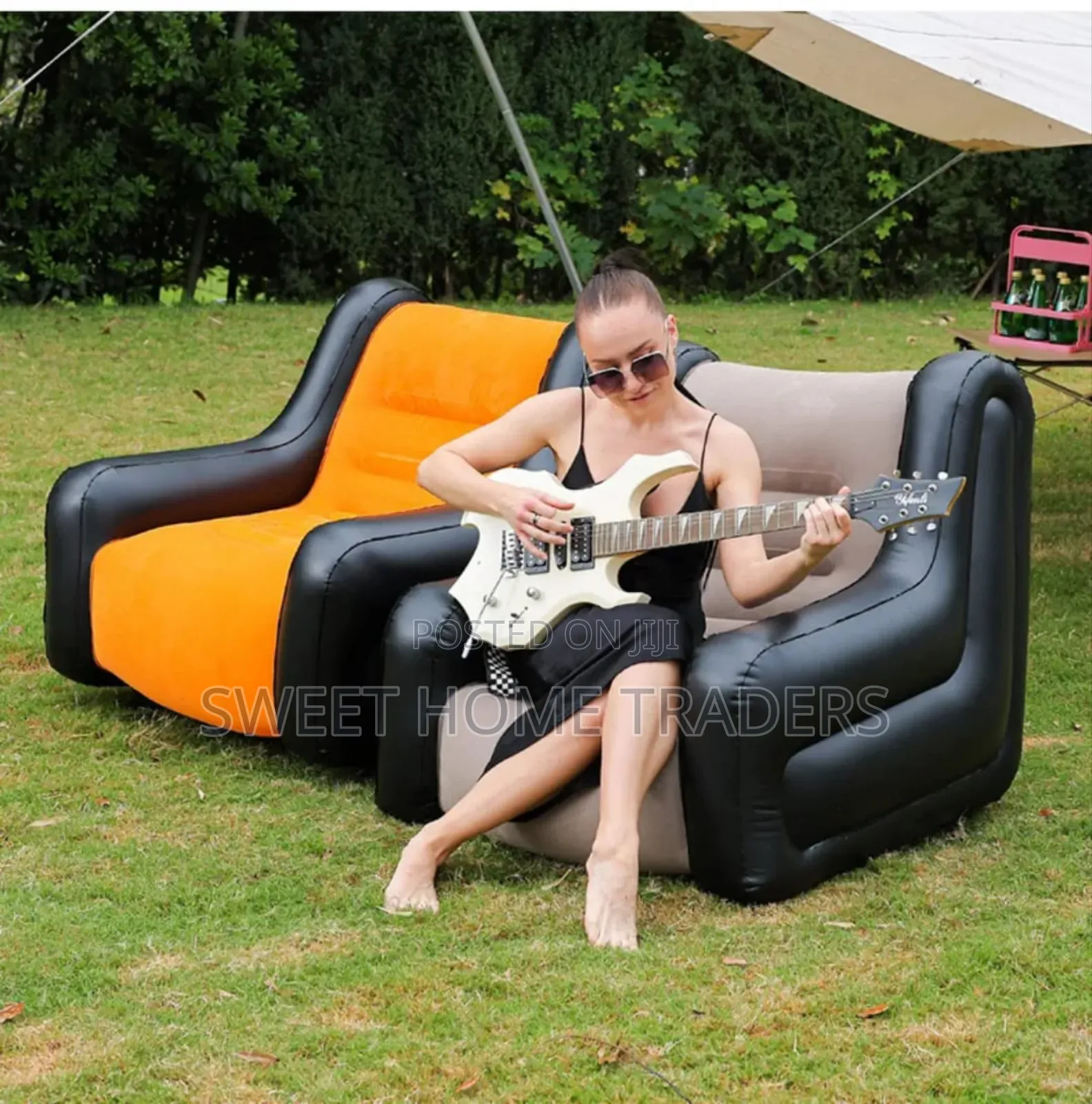 Outdoor Inflatable 1 Seater Sofa With Armrests
