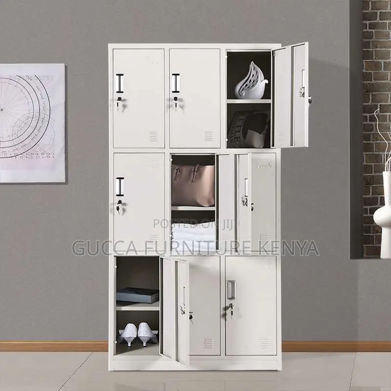 9-locker Metallic Gym Storage Cabinet