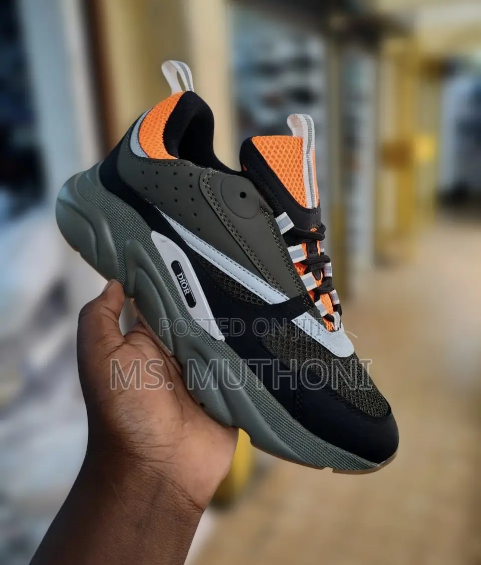 Dior B22 Sneakers in the Khaki and Orange Colorway 40-45