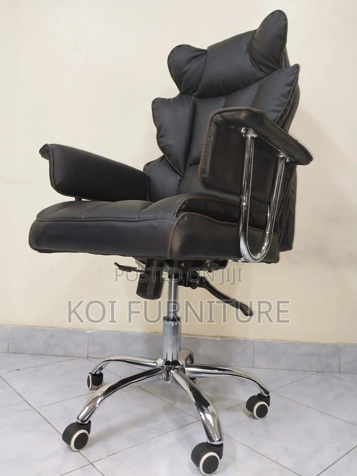Office Chair; Leather Executive Chair With Butterfly High Backrest