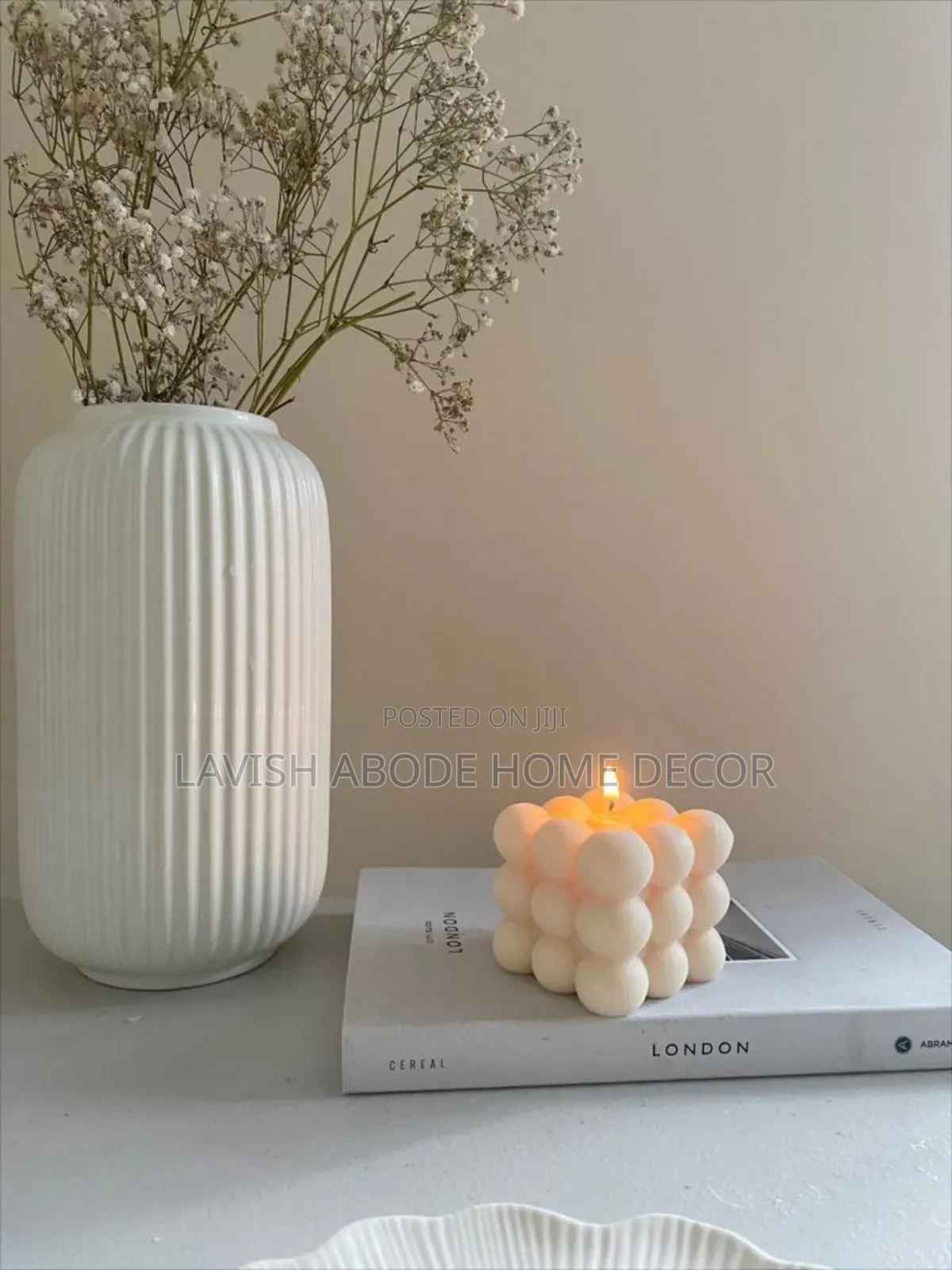 White Decorative Scented Bubble Candles