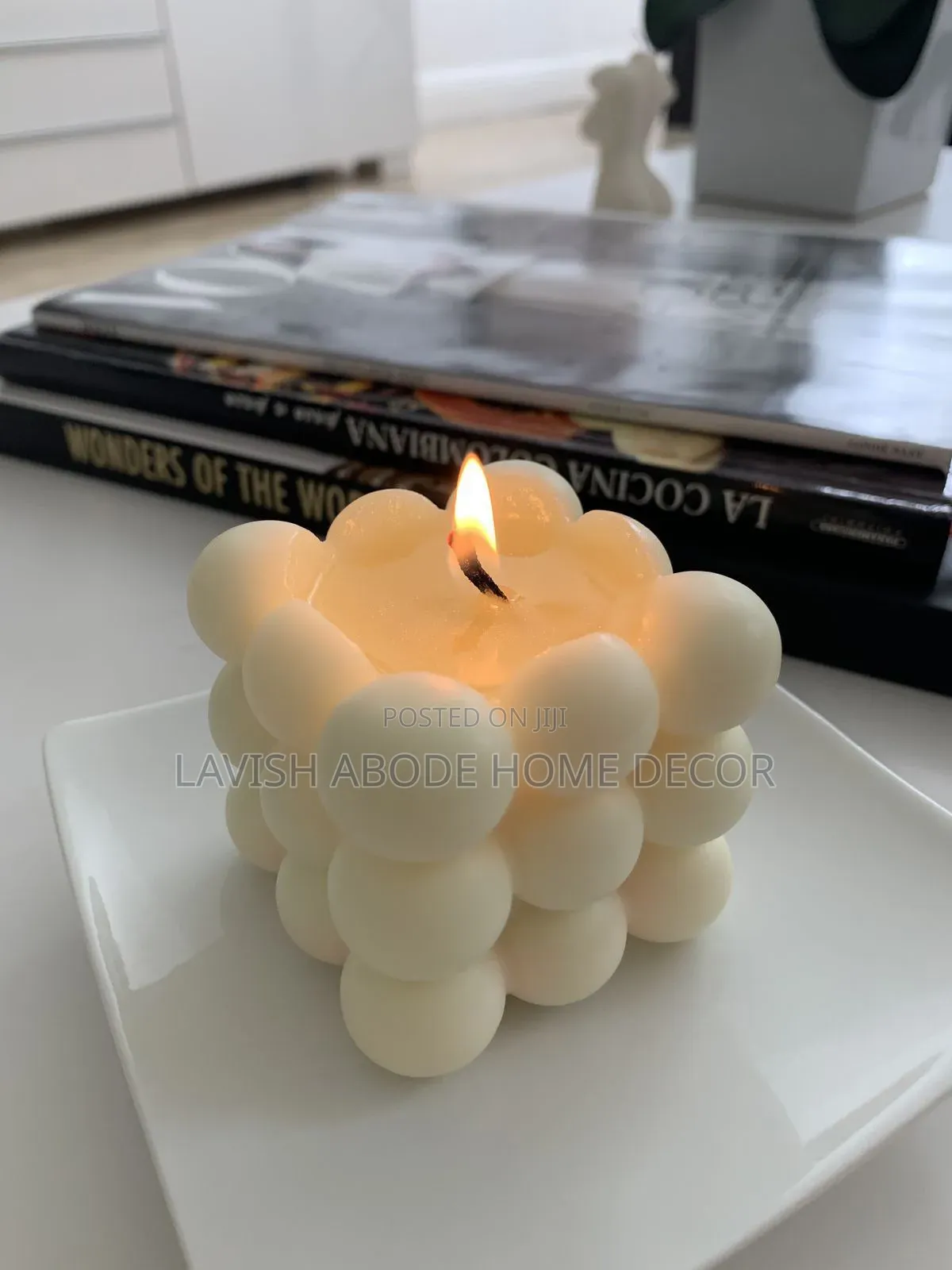White Decorative Scented Bubble Candles