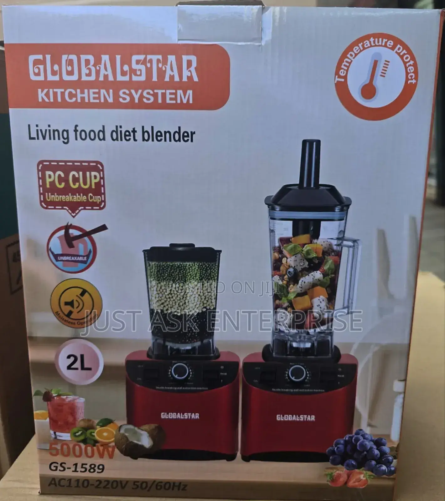 2 Litres Globalstar 2 in 1 Commercial Blender - 5000watts
