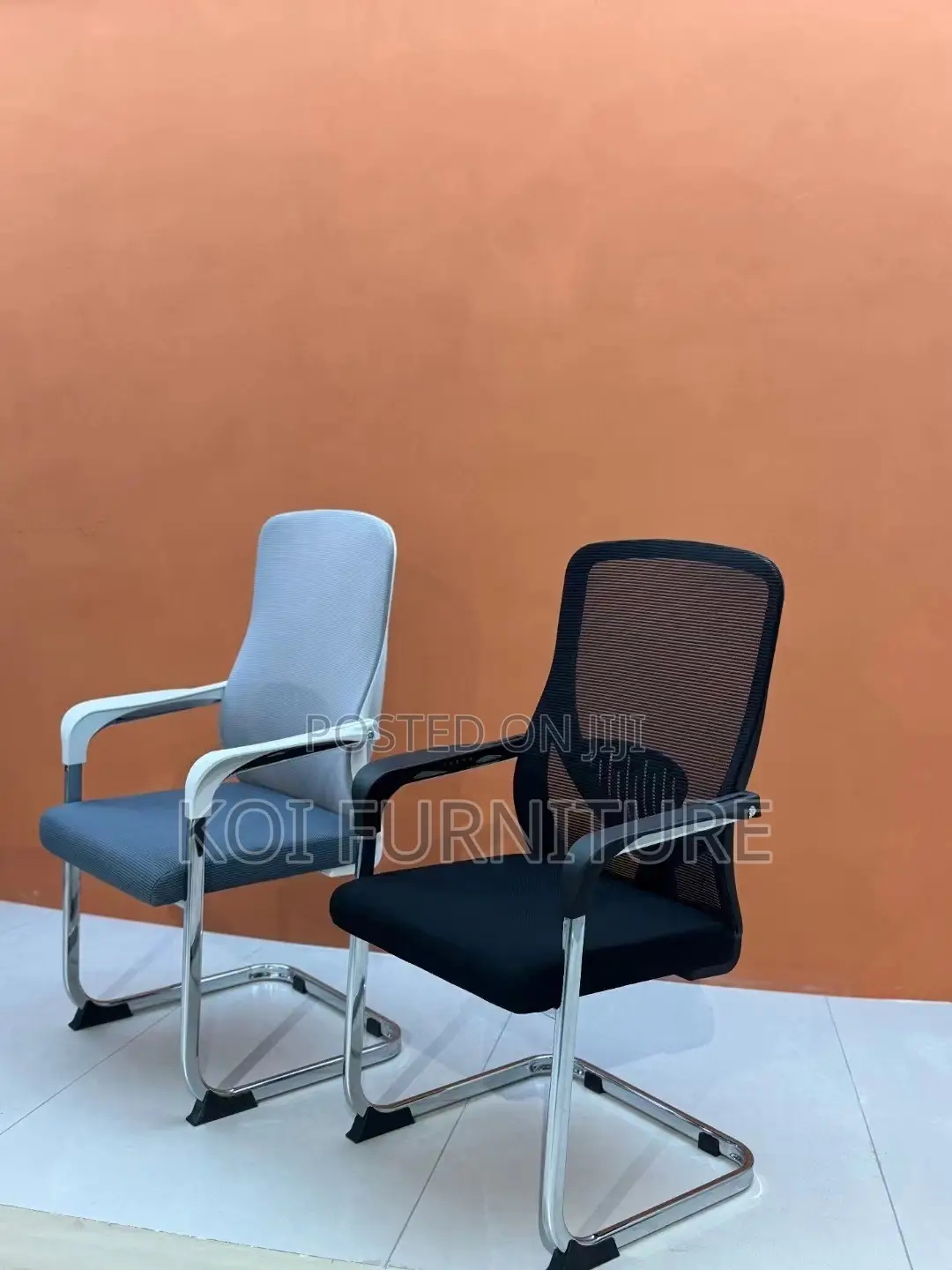 Office Chairs; Mesh Sled Office Chair