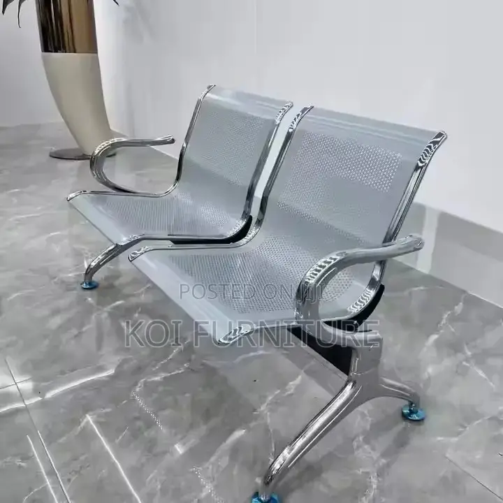 Office Bench; Two Seaters Metallic Reception Office Bench