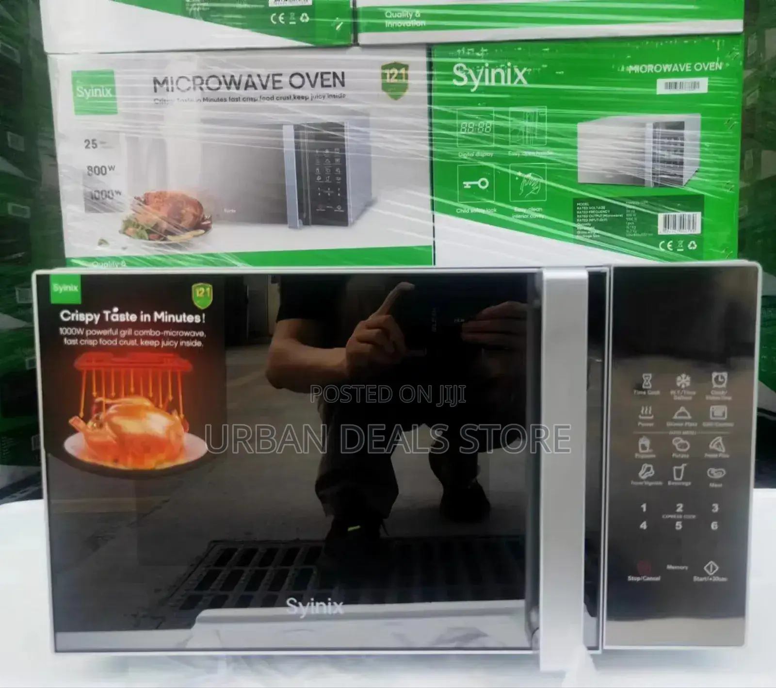 Syinix Digital Microwave 25litres (Mirror Finish – Black)