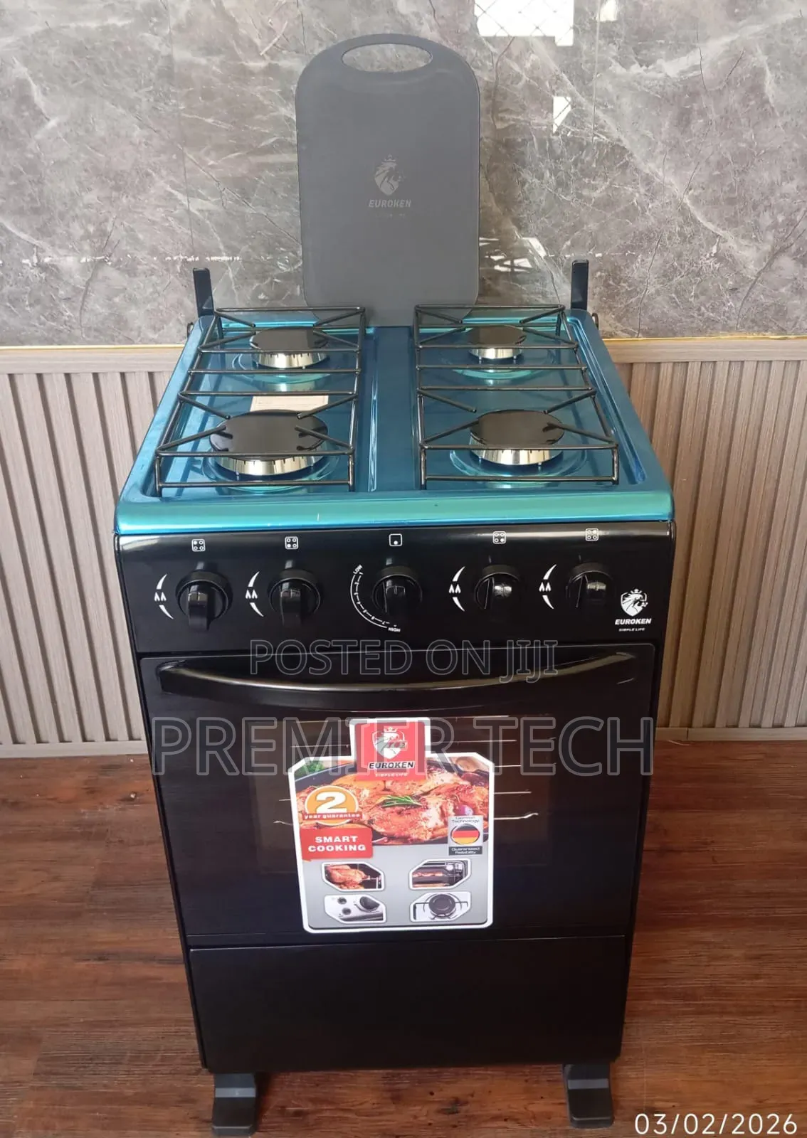 *50×55 Euroken Full Gas Standing Cooker (Model Euro-55-4g).