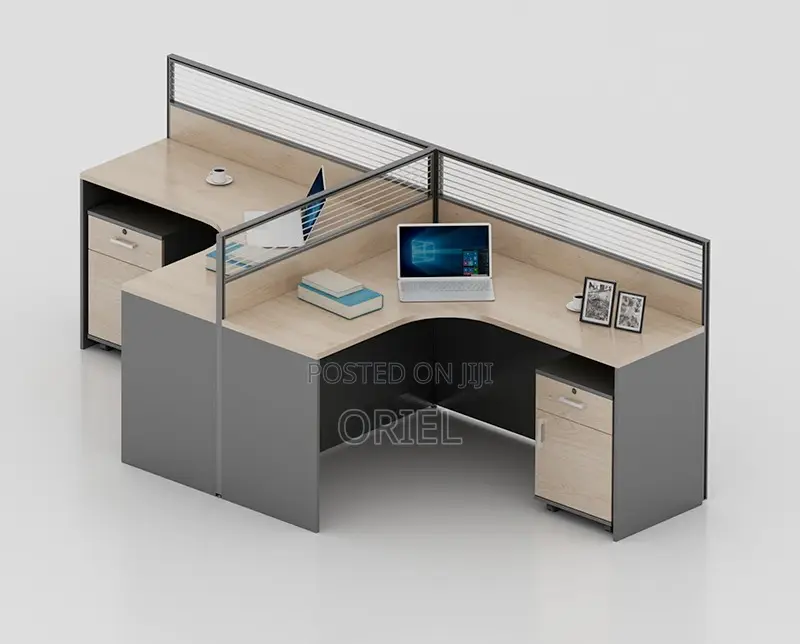 Office Workstation : 2-Way Curved Modular Office Workstation