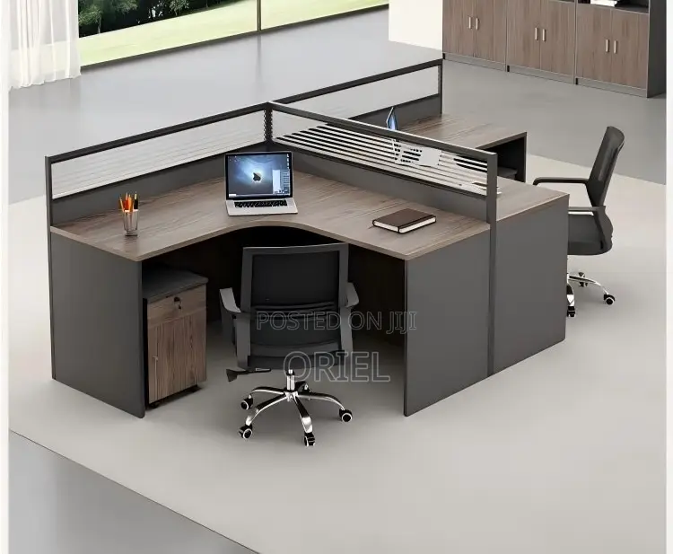 Office Workstation : 2-Way Curved Modular Office Workstation