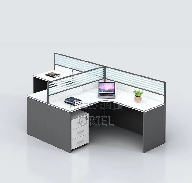 Office Workstation : 2-Way Curved Modular Office Workstation