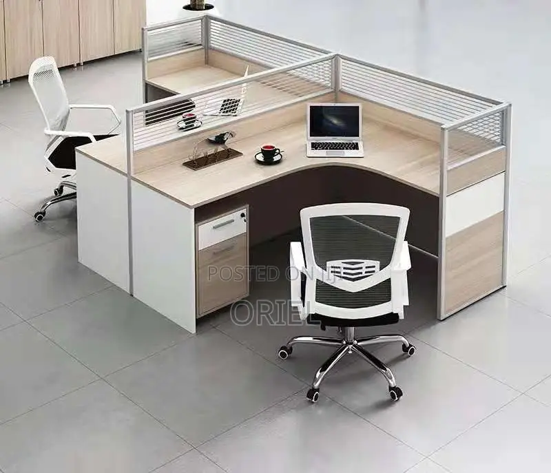 Office Workstation : 2-Way Curved Modular Office Workstation