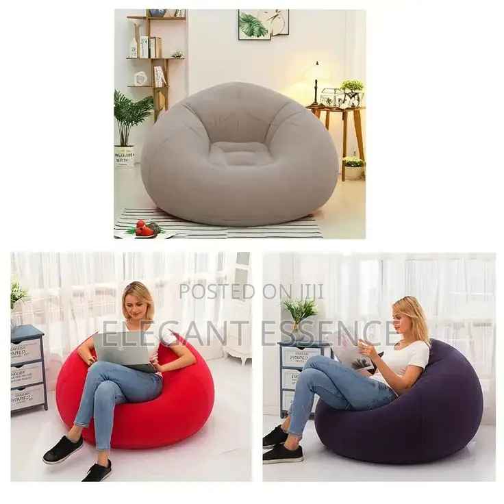 Lazy Inflatable Sofa Seat Inflatable Bean Bag With Free Manual Pump