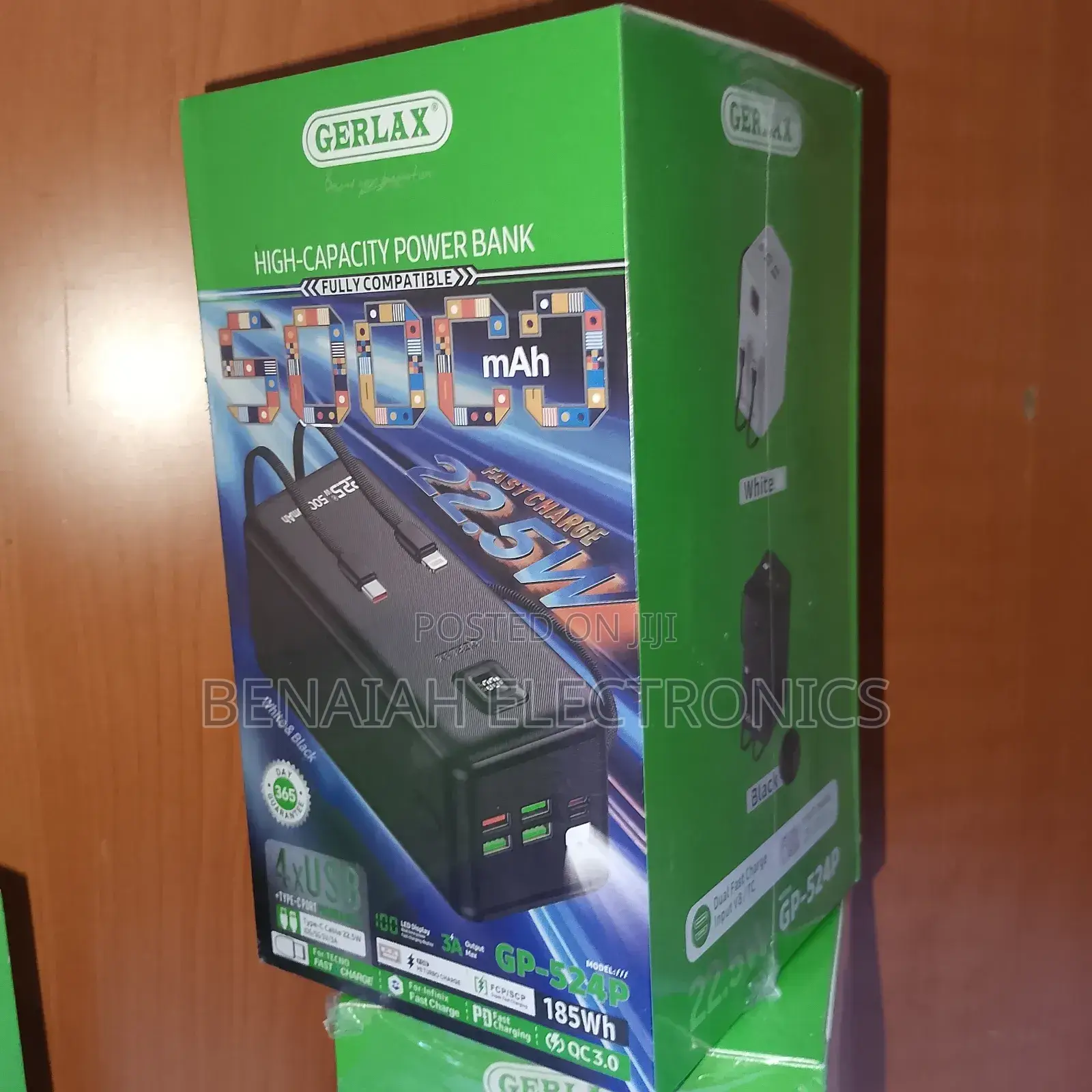 50000 Mah Powerbank With Inbuilt Cables and Flash Light