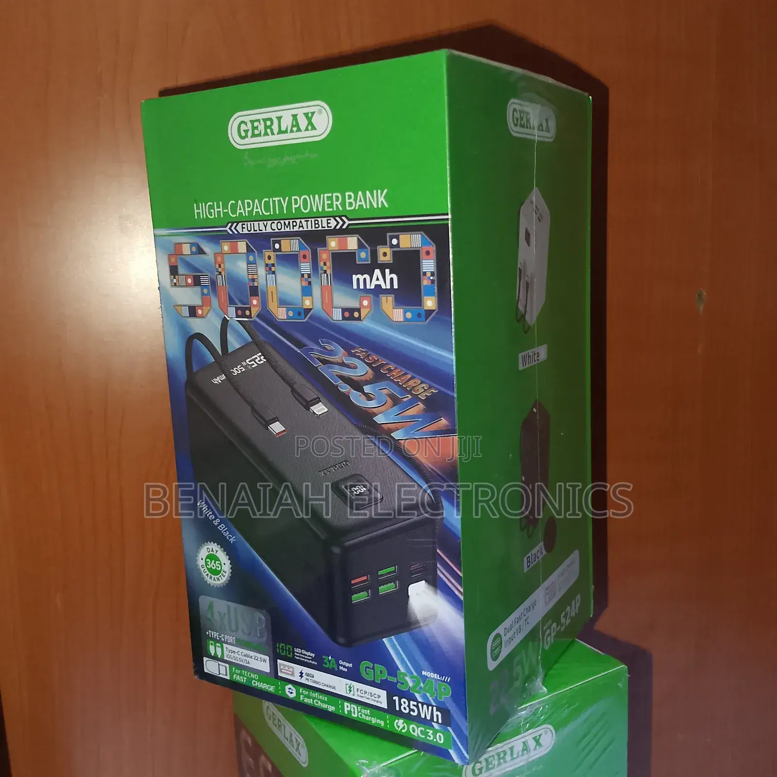 50000 Mah Powerbank With Inbuilt Cables and Flash Light