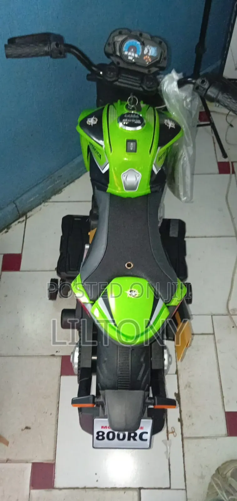 Green Electric Bike 3 to 13yrs