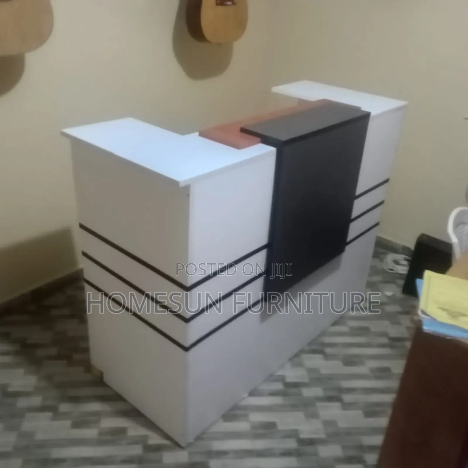 White Grey Reception Desk 1.2m