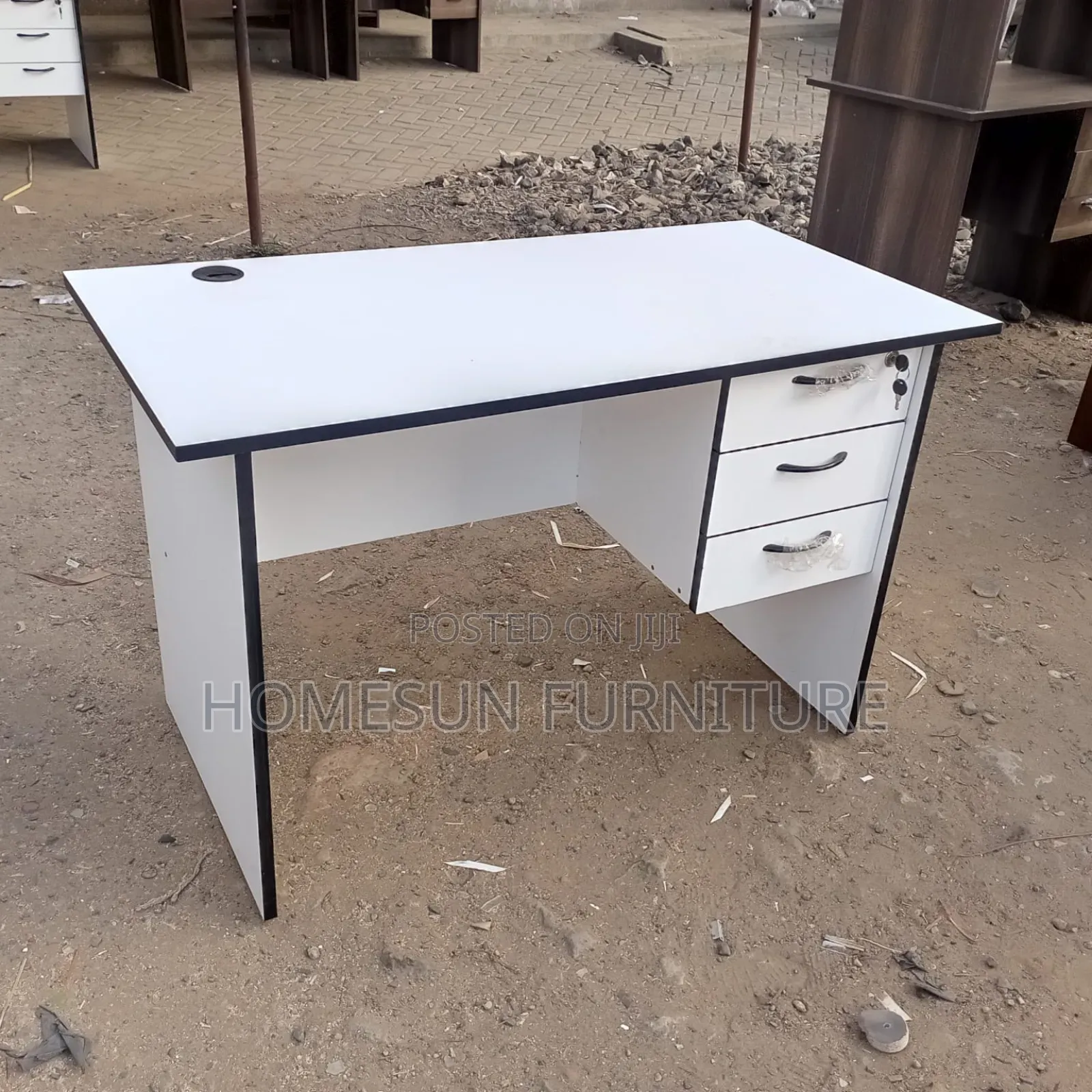 Simple White Office Desk