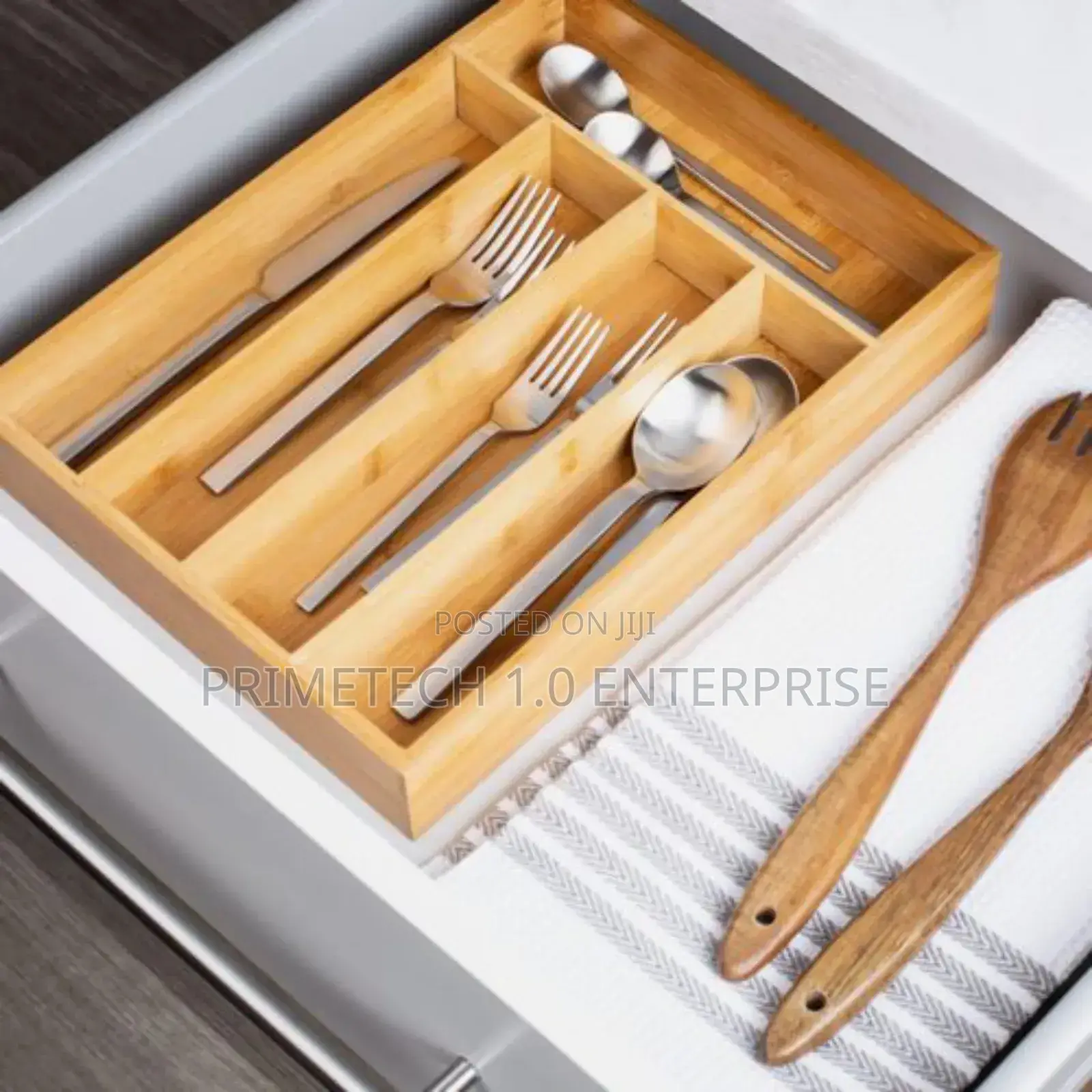 Bamboo Cutlery Organiser