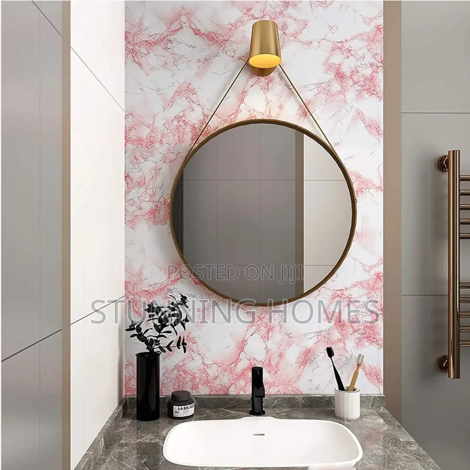 Pink Marble Contact Paper
