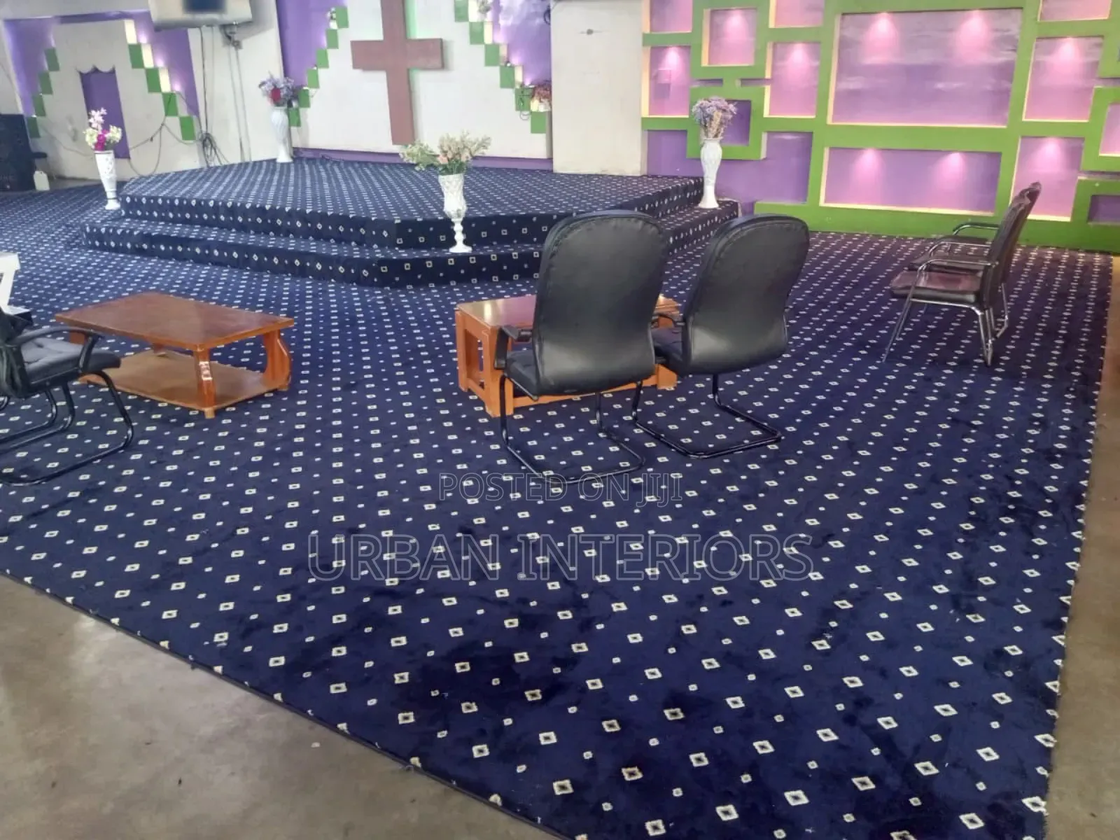 Blue Altar Carpet Blue Altar Carpet Easy to Maintain Sizi