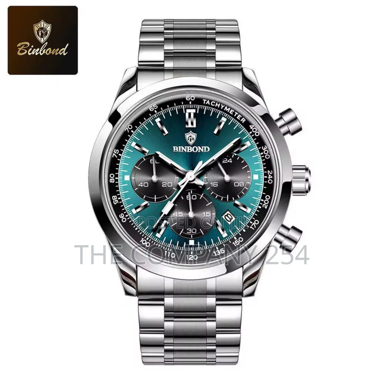 Binbond 380 Chronograph Watch. Calendar Display Stainless Steel