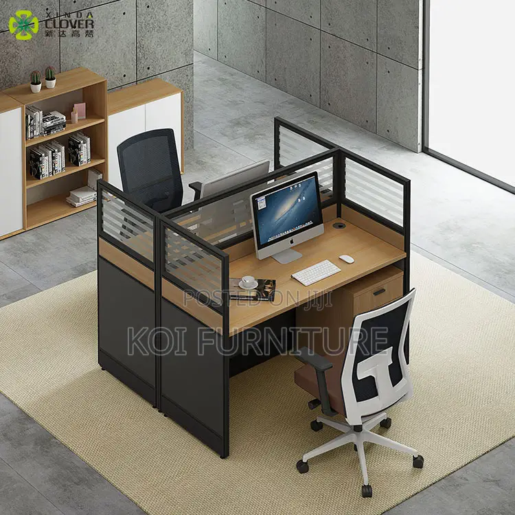 Office Desk : 2‐Way Modern Modular Office Workstation