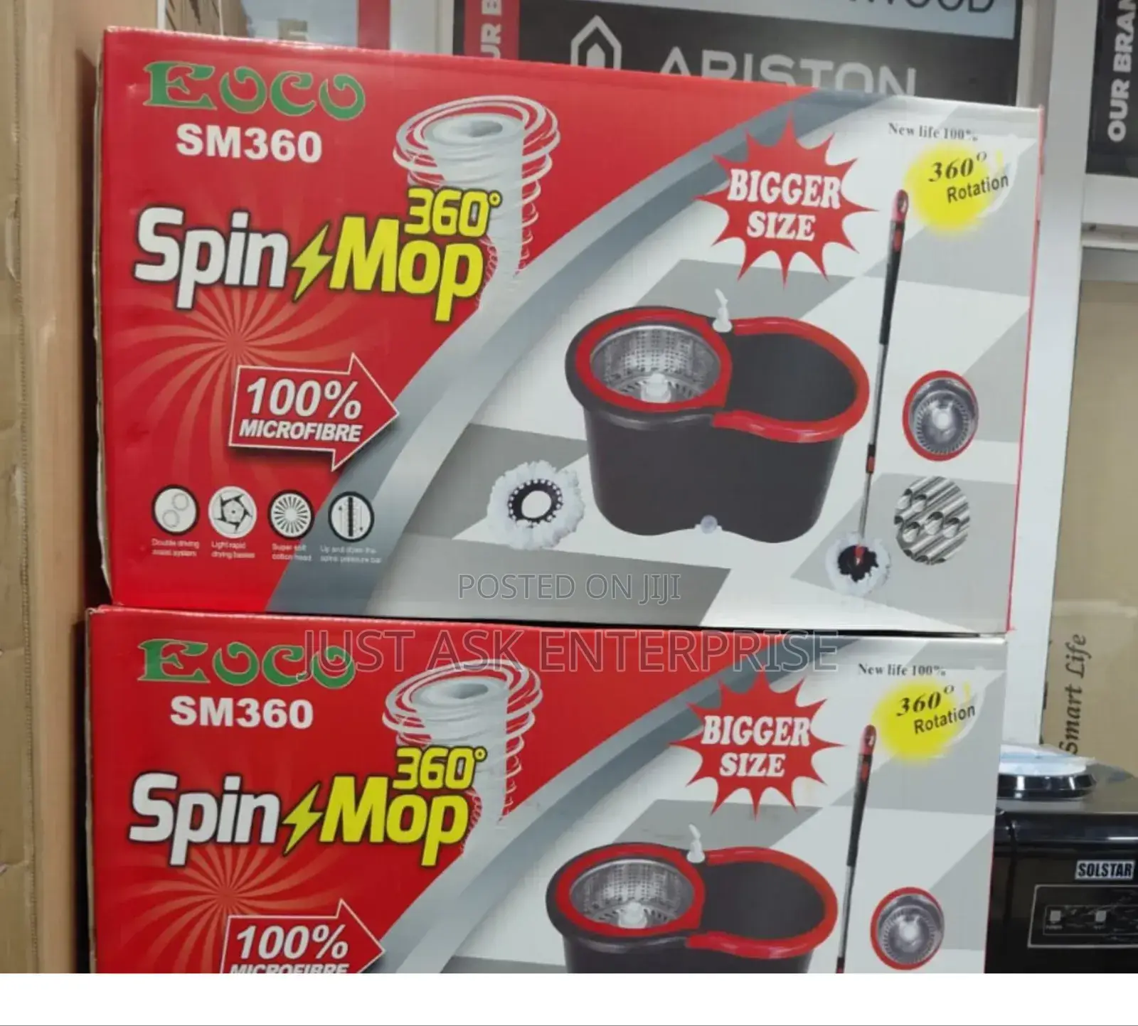 100% Microfiber Spin Mop - Eoco Metallic Mopper - 360°