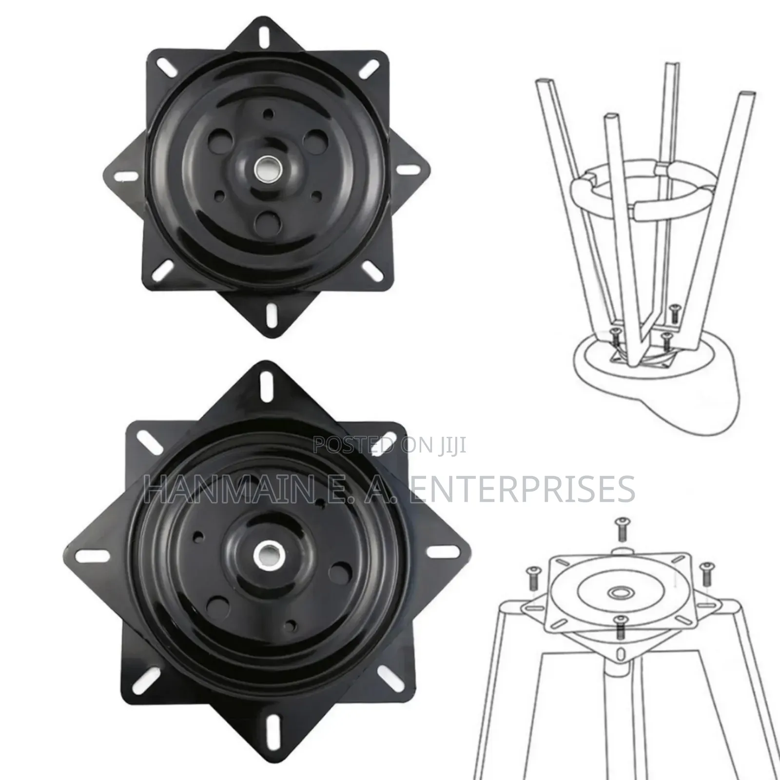 360° Degree 6",8",10 Inches Rotating Chair Bearing Swivel Plate
