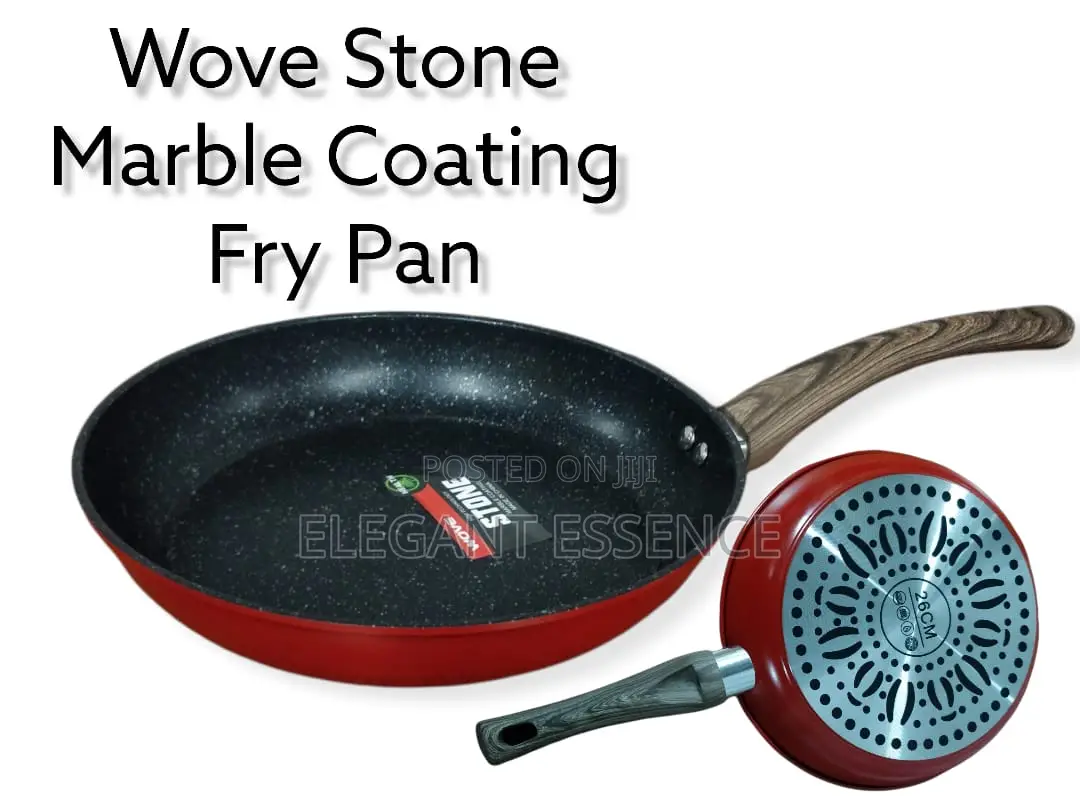 24cm Wove Stone Non-stick Fry Pan – Red