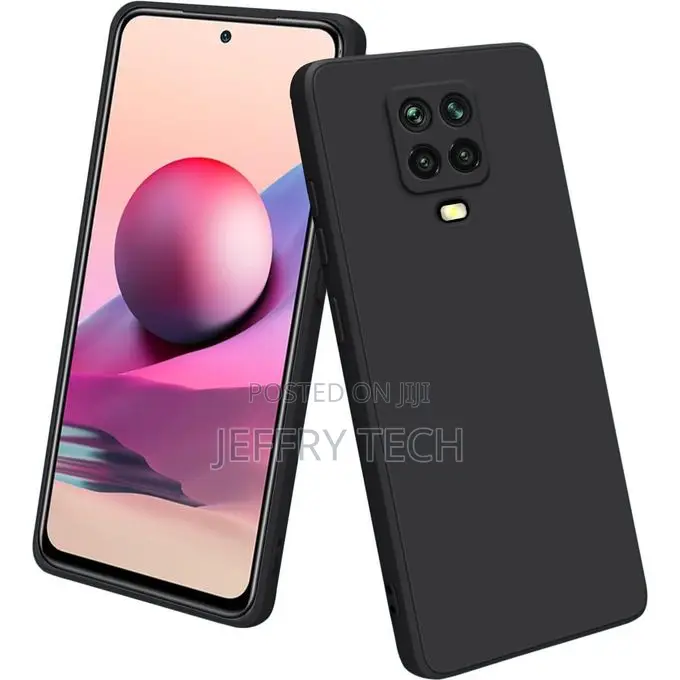Silicone Phone Cover for Xiaomi Redmi Note 9s - Black, Anti-Fingerprin