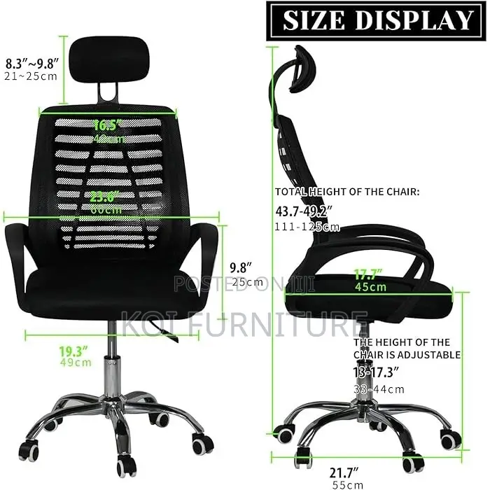 Office Chairs; Mesh Headrest Fabric Office Seat