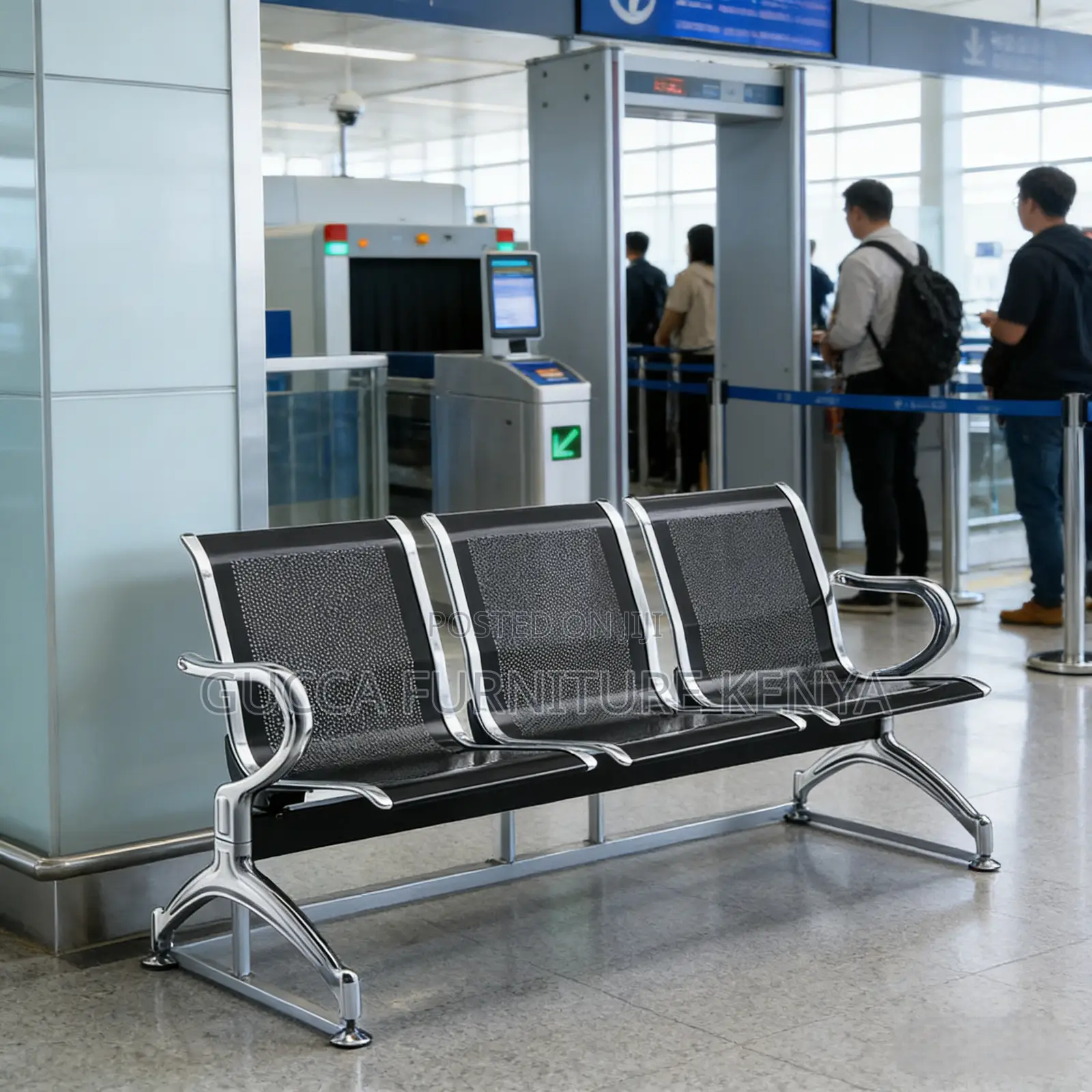 3-Link Full Steel Reception Visitor's Bench