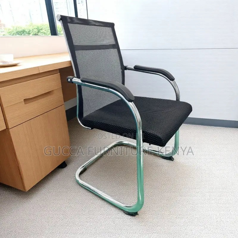 Mid-Back Mesh Guest Office Chair With Arms